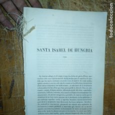 Libros antiguos: VIDA RELIGIOSA 1800 /1860 HOJAS CON LA VIDA DE : SANTA ISABEL DE HUNGRIA 12 PAGINAS ESCRITAS. Lote 175228180