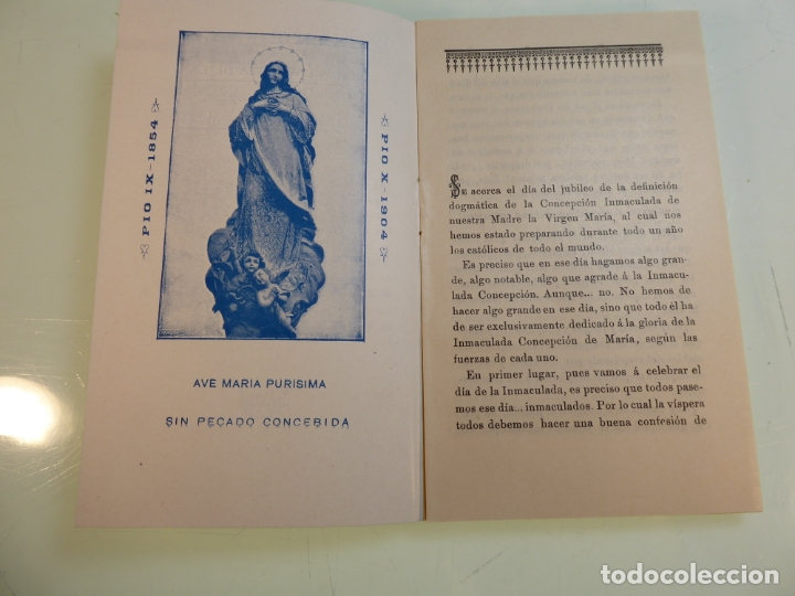 Libros antiguos: Programa para la fiesta de la Inmaculada Concepci&oacute;n. Circa 1900. - Foto 2