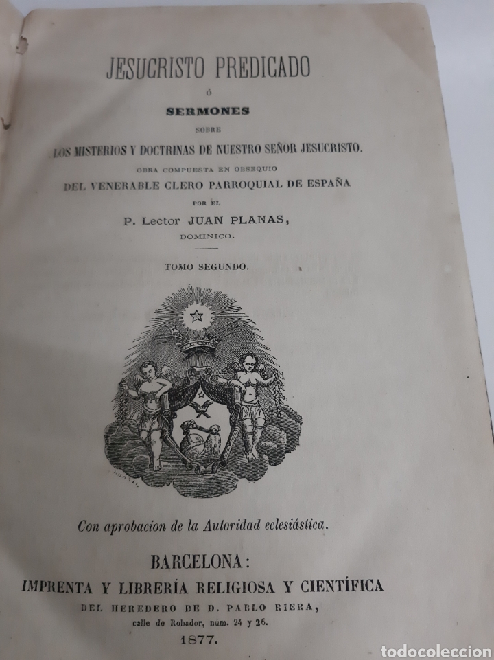 Old books: Jesucristo Predicando Planas tomo 1 y 2 1897 1877
