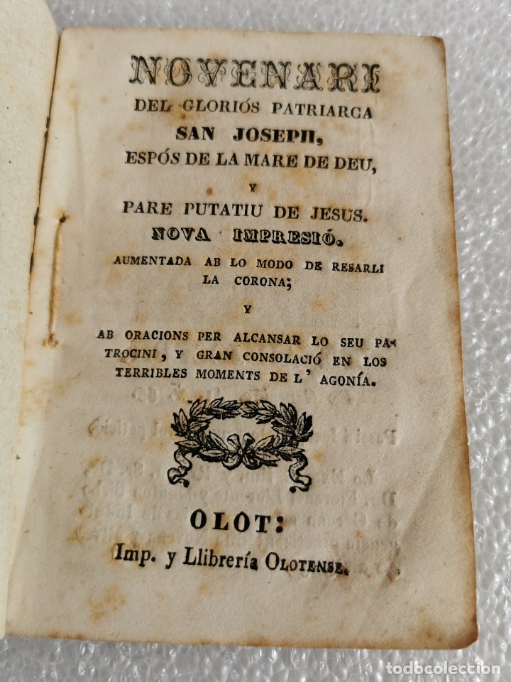 Livros antigos: Novenari sant joseph imprenta llibreria olotense olot