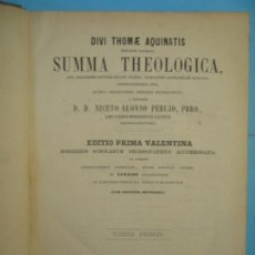 Libros antiguos: SUMMA THEOLOGICA (TOMO I) - SANTO TOMAS DE AQUINO - NOTAS DE NICETO ALONSO PERUJO - VALENCIA, 1880. Lote 182272470