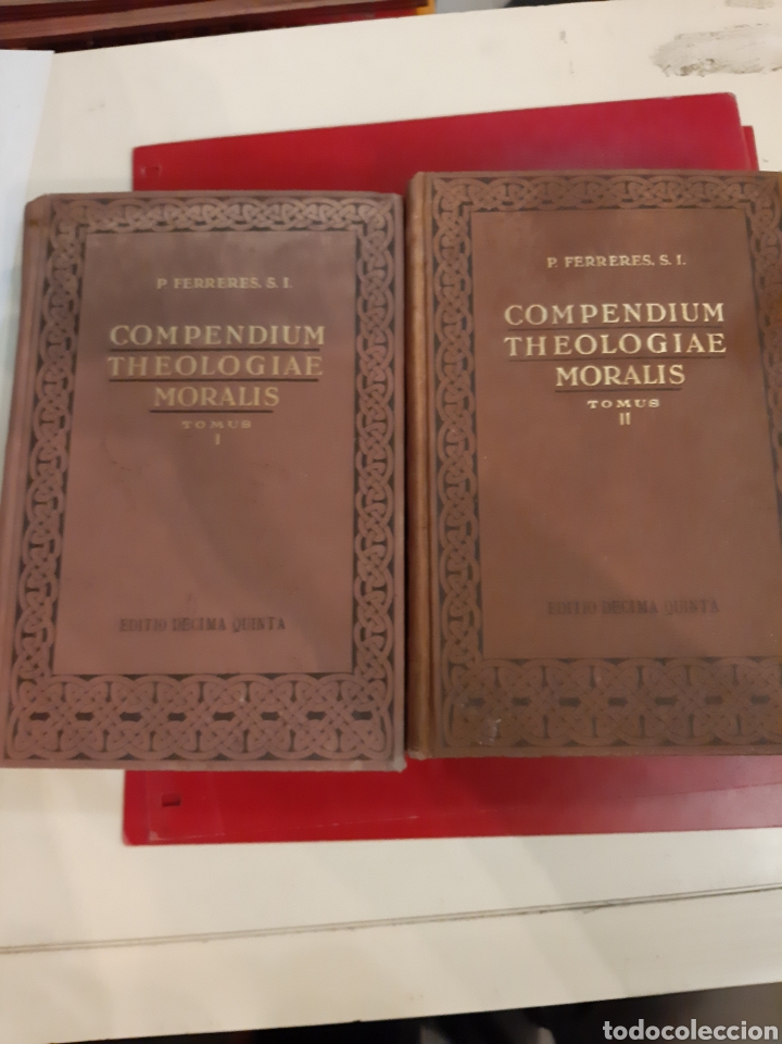 Libros antiguos: 1932 compendium teologiae Moralis 1932 Ioanne Ferreperes dos tomos