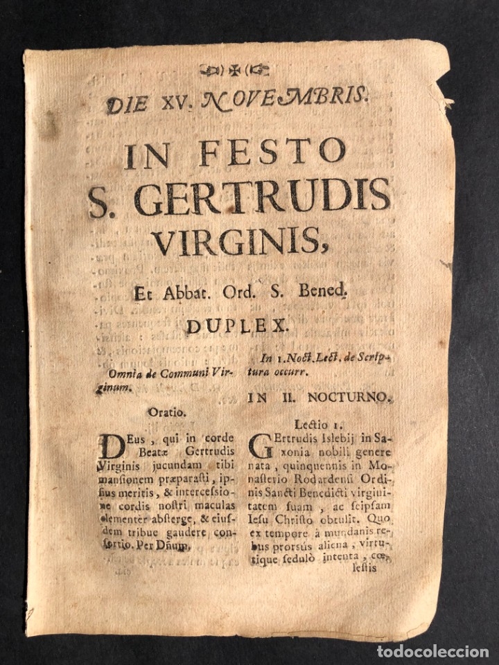 Libros antiguos: A&ntilde;o 1739 Santa Gertrudis - Sagrado Coraz&oacute;n de Jesus - m&iacute;stica - Oficio - separata