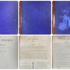 Libros antiguos: LA SAGRADA BIBLIA. PARAISO PERDIDO. LOS REYES. SALMOS. EDITORES MONTANER Y SIMON.BARCELONA, 1886.