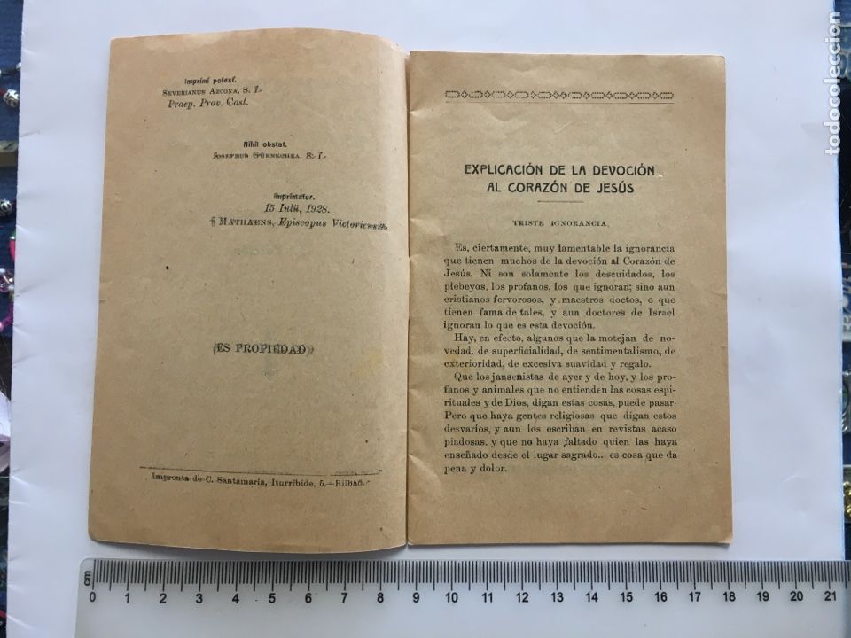 Libros antiguos: Bilbao, Novena LA DEVOCION AL CORAZ&Oacute;N DE JESUS (h.1928) - Foto 4