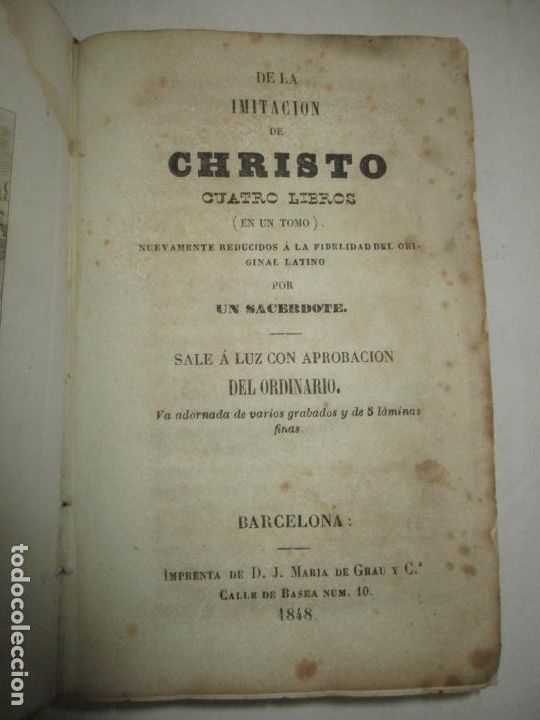 Libros antiguos: DE LA IMITACI&Oacute;N DE CHRISTO. 1848. - Foto 3