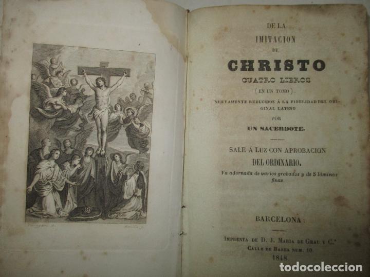Libros antiguos: DE LA IMITACI&Oacute;N DE CHRISTO. 1848. - Foto 1