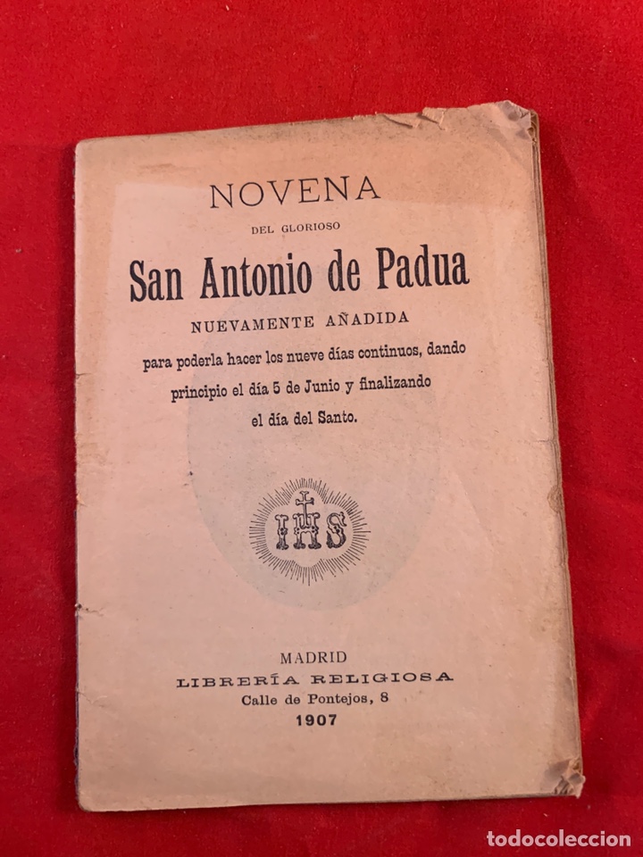 Libros antiguos: Novena del glorioso SAN ANTONIO DE PADUA