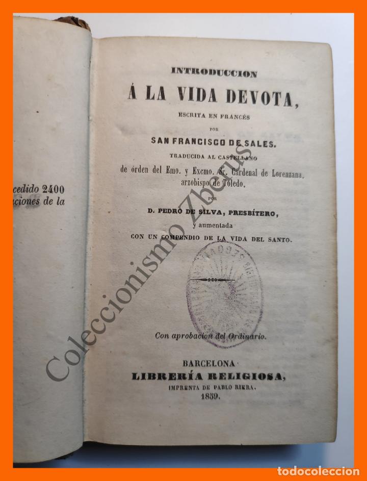 Libros antiguos: Introduccion a la vida devota - San Francisco de Sales - Foto 2