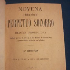 Libros antiguos: NOVENA A NUESTRA SEÑORA DEL PERPETUO SOCORRO MADRID 1885. Lote 196120591