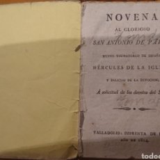 Libros antiguos: VALLADOLID 1814. NOVENA A SAN ANTONIO DE PADUA. RARA, ORIGINAL.