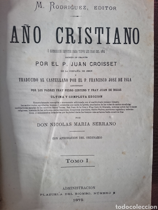 Libros antiguos: A&ntilde;o cristiano, 1875 - Foto 1