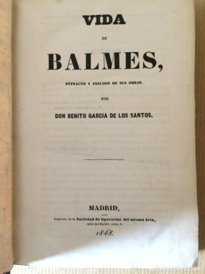 Libros antiguos: JAIME BALMES 1850 - Foto 1