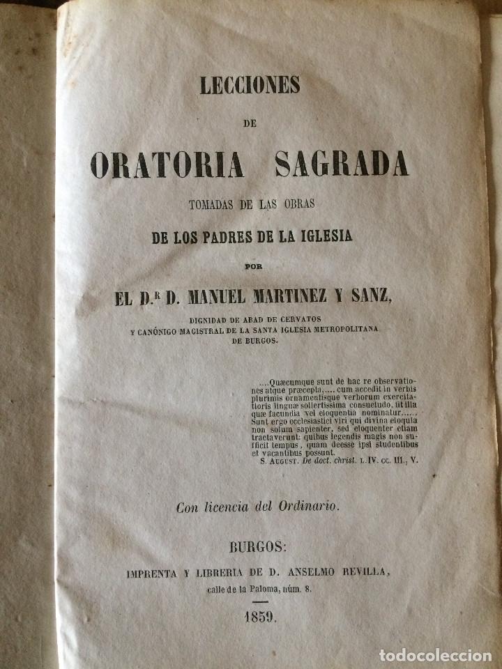 Libros antiguos: ORATORIA SAGRADA 1859 - Foto 1