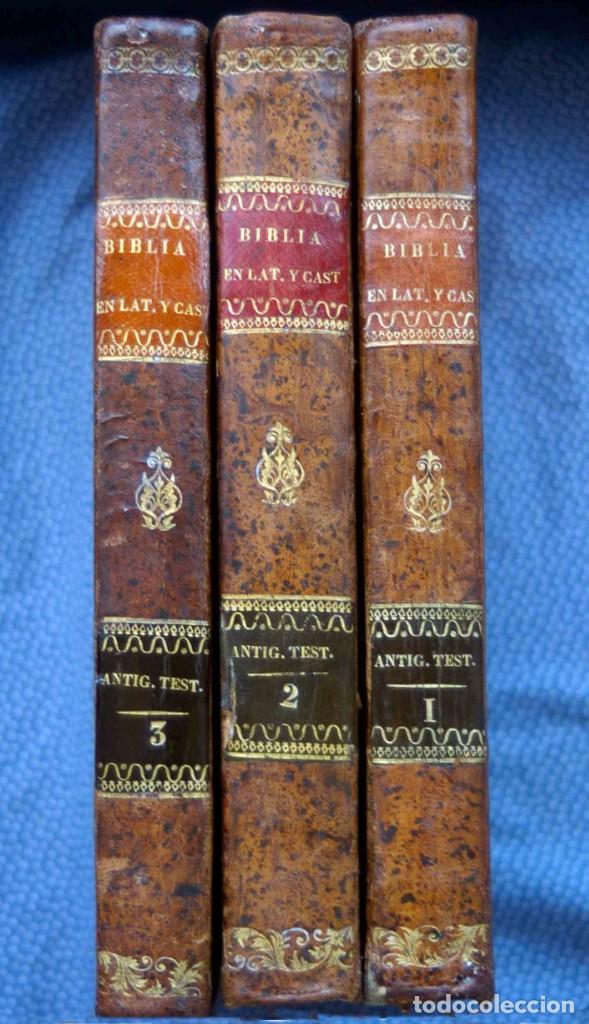 Livros antigos: LA BIBLIA SCIO, VULGATA LATINA TRADUCIDA EN ESPA&Ntilde;OL. NUEVO TESTAMENTO. 3 TOMOS