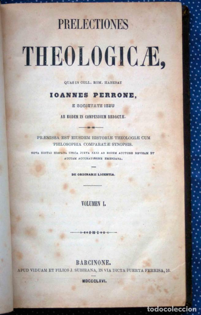 Libros antiguos: Prelectiones Theologicae - Perrone, Ioannes. Volumen 1 - Foto 2