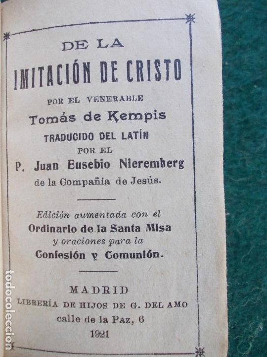 Libros antiguos: IMITACI&Oacute;N DE CRISTO  1921 - Foto 3