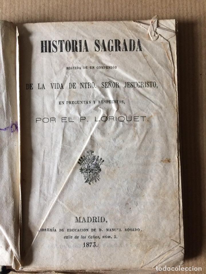 Libros antiguos: HISTORIA SAGRADA 1873 - Foto 1