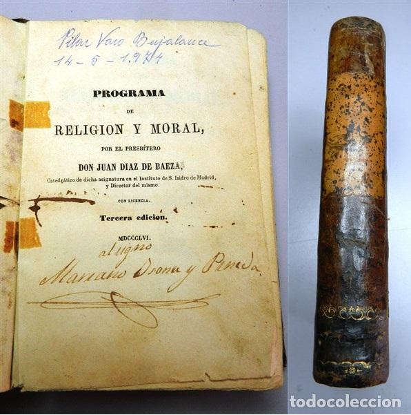 Libros antiguos: D&Iacute;AZ DE BAEZA, Juan. Programa de Religi&oacute;n y moral - Foto 1