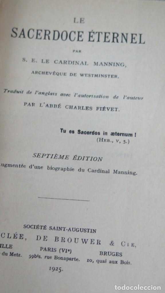 Libros antiguos: 1925.- LE SACERDOCE ETERNEL. MANNING - Foto 2
