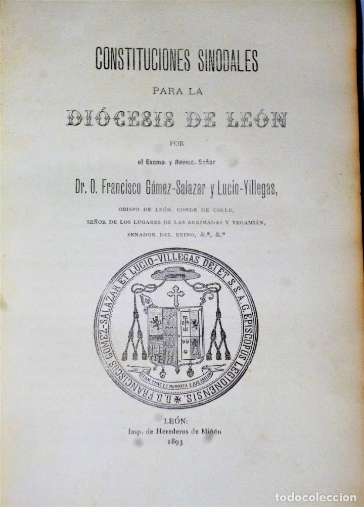 Libros antiguos: CONSTITUCIONES SINODALES PARA LA DI&Oacute;CESIS DE LE&Oacute;N - Foto 2
