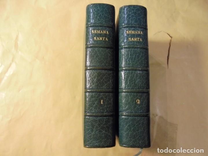 Libros antiguos: OFICIO SEMANA SANTA Y PASCUA. 4 TOMOS EN 2. 1842 ENCUADERNACI&Oacute;N