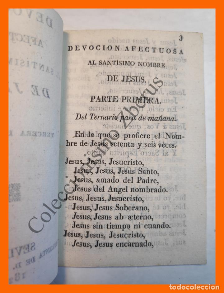 Libros antiguos: DEVOCION afectuosa al Santisimo Nombre de Jesus (Sevilla) - Foto 3