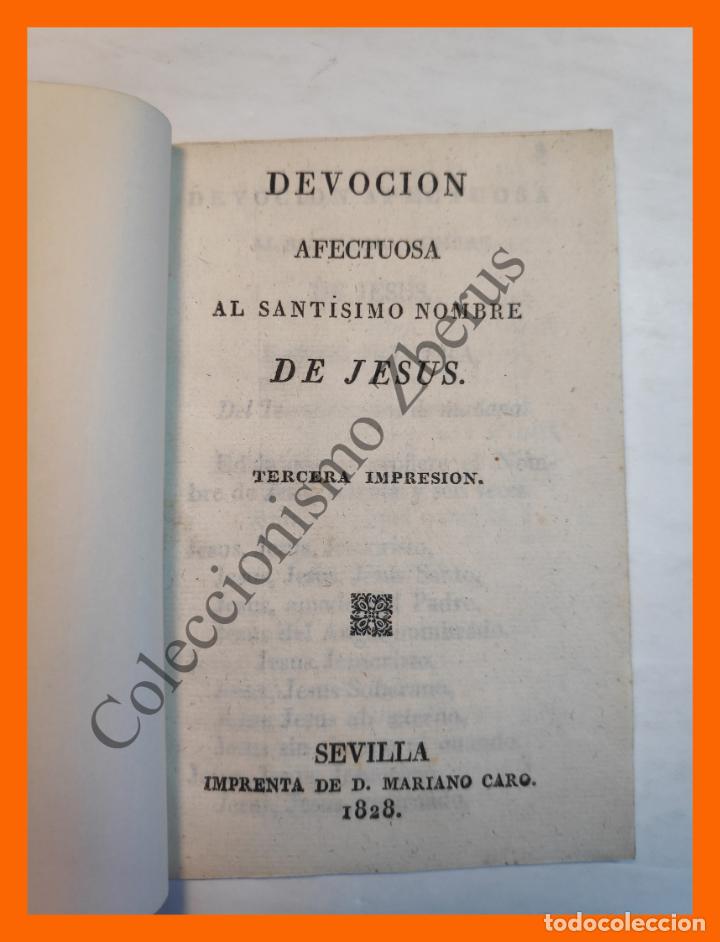 Libros antiguos: DEVOCION afectuosa al Santisimo Nombre de Jesus (Sevilla) - Foto 1