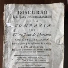 Libros antiguos: 1768 - R.P. JESUITAS. DISCURSO DE LAS ENFERMEDADES DE LA COMPAÑIA. JUAN DE MARIANA. MADRID