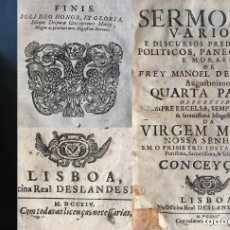 Libros antiguos: TAPAS PERGAMINO MANOEL GOVVEA LISBOA 1714 BIBLIOTECA SANTUARIO DE ARÁNZAZU - PORTUGUÉS. Lote 211506785