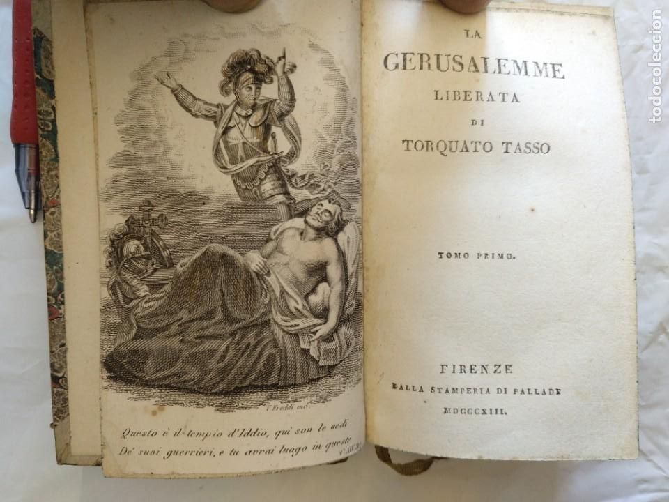 Old books: La Gerusalemme Liberata di Torquato Tasso 1813. Dos tomos.