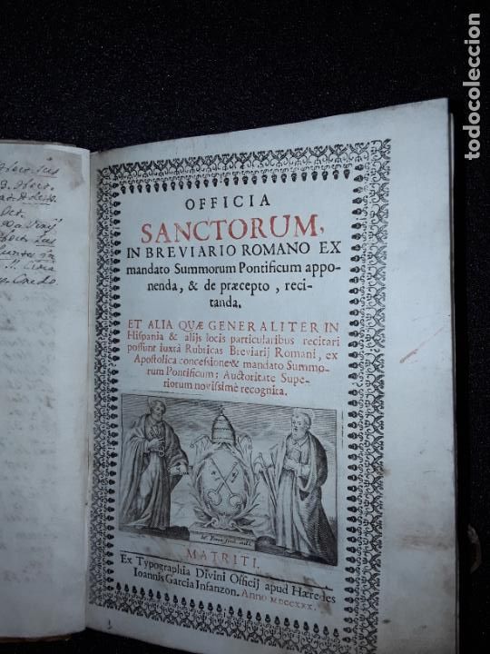 Livros antigos: Breviario romano. Libro de oraciones en lat&iacute;n. Oficios de los Santos.