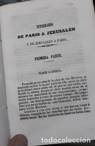 Libros antiguos: ITINERARIO DE PARIS A JERUSALEN - Foto 2