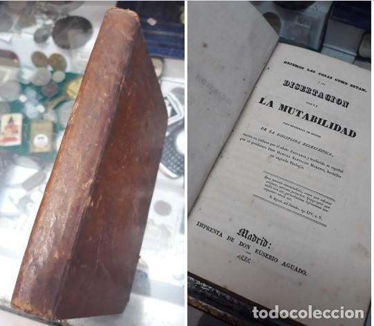 Libros antiguos: DISERTACION DE LA MUTABILIDAD. - Foto 1