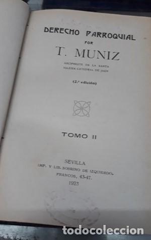 Libros antiguos: DERECHO PARROQUIAL. - Foto 2