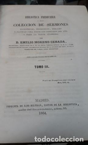 Libros antiguos: COLECCION SERMONES. - Foto 2