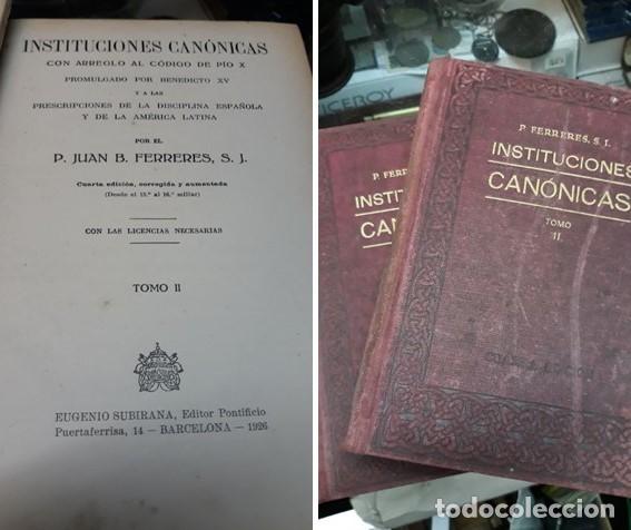 Libros antiguos: INSTITUCIONES CANONICAS - Foto 2