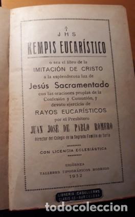 Libros antiguos: KEMPIS EUCARISTICO. - Foto 2