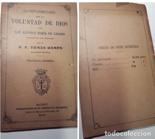 Libros antiguos: CONFORMIDAD CON LA VOLUNTAD DE DIOS. - Foto 1