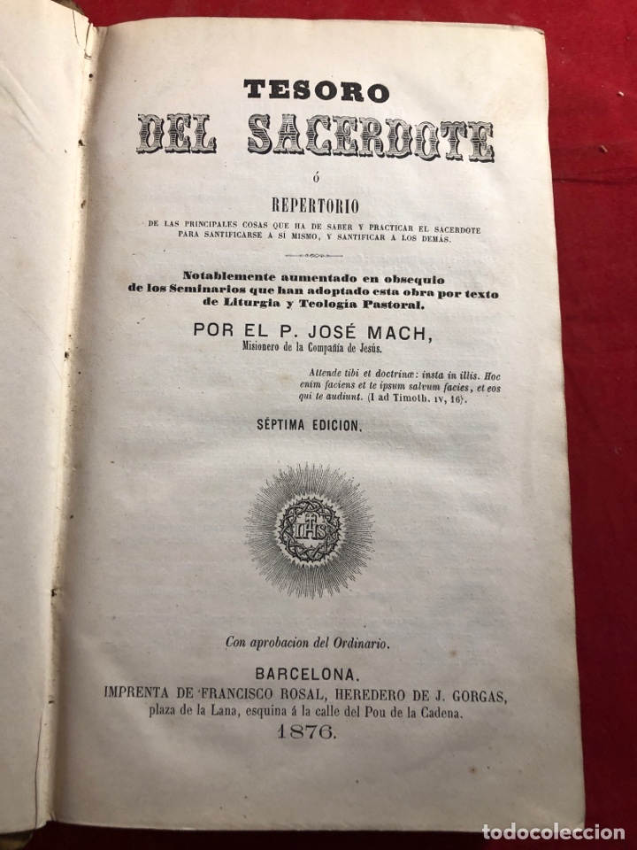 Libros antiguos: Tesoro del sacerdote - Foto 2