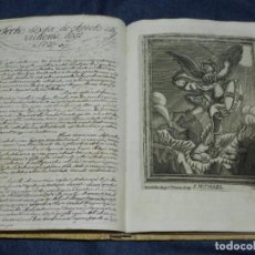 Libros antiguos: (M43) LIBRO MANUSCRITO S.XVIII RELIGIOSO CON GRABADOS DE ÉPOCA, SAN MICHAEL, VER FOTOGRAFIAS