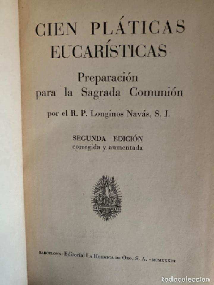 Libros antiguos: ANTIGUO LIBRO CIEN PL&Aacute;TICAS EUCAR&Iacute;STICAS 1933 - Foto 2
