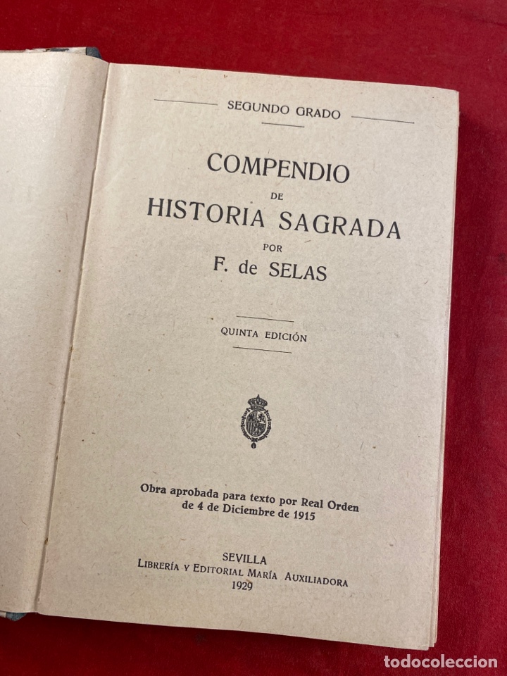 Libros antiguos: HISTORIA SAGRADA - Foto 2