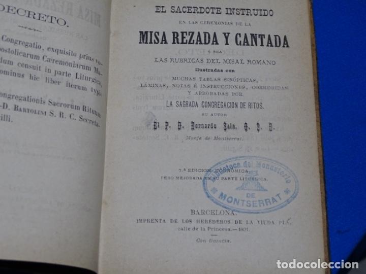 Libros antiguos: MISA REZADA Y CANTADA.BERNARDO SALA.1891. - Foto 2