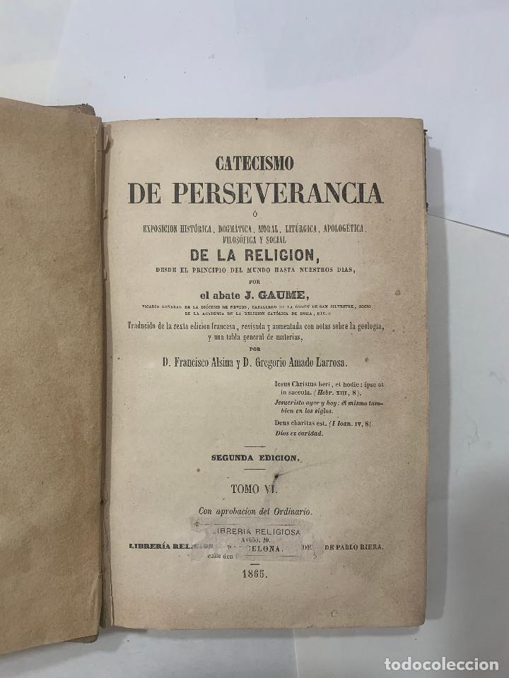 Libros antiguos: Catecismo de perseverancia 1865 - Foto 1