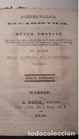 Libros antiguos: DESPERTADOR EUCARISTICO Y DULCE CONVITE - Foto 1