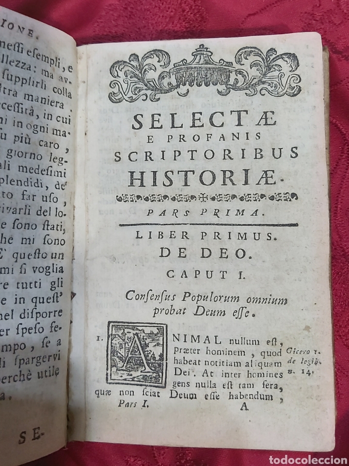 Libros antiguos: SELECTAE E PROFANIS SCRIPTORIBUS HISTORIAE. PARS PRIMA. LIBER PRIMUS DE DEO - Foto 1