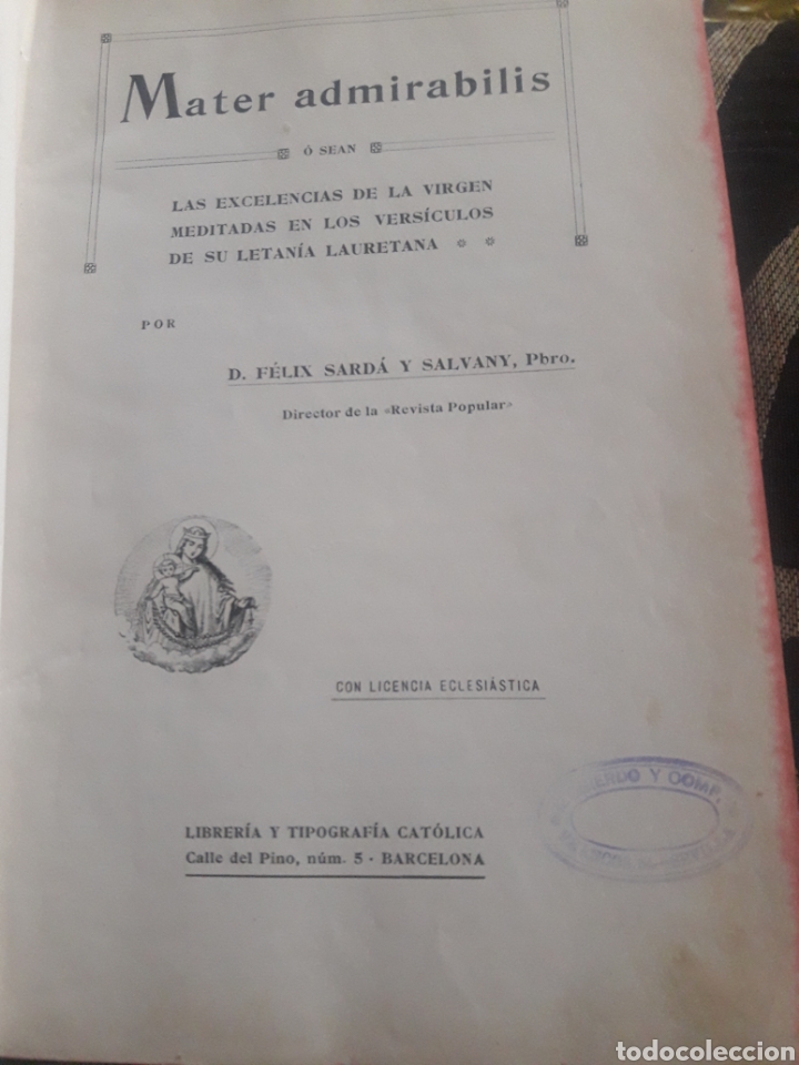 Libros antiguos: Mater Admirabilis, libro de la Virgen - Foto 3