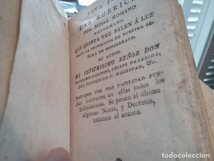 Livros antigos: Las r&uacute;bricas del misal romano. S.XVIII (199-2)