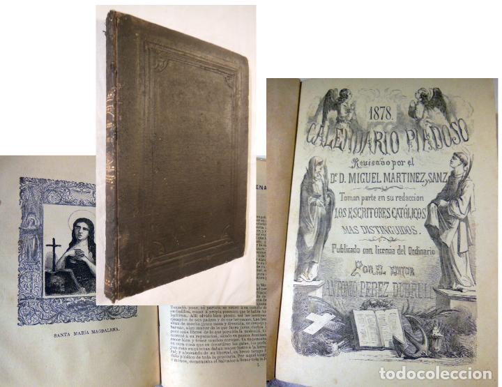 Livros antigos: CALENDARIO PIADOSO. 1877 MIGUEL MARTINEZ Y SANZ